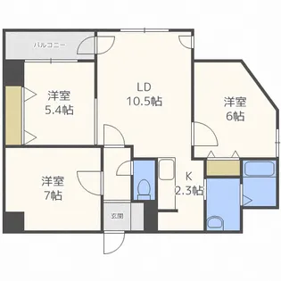 シャンティ発寒南【8階】の間取り