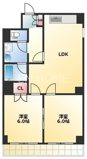 メゾンドリュウ通天閣【2階】の間取り
