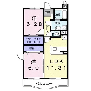 リヴィエ―ルA棟【3階】の間取り