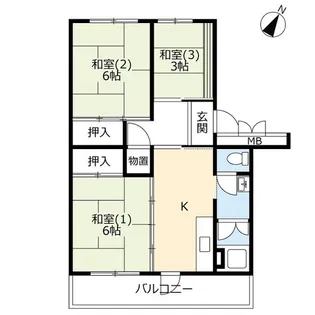 UR北本【3階】の間取り