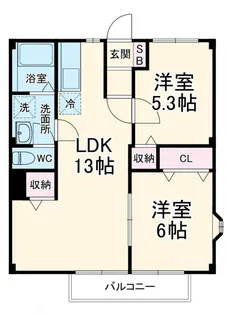 ニューシティ愛生B【2階】の間取り