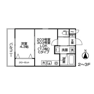 SQUARE志賀本通【1階】の間取り