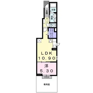 メゾン アンソレイェ【1階】の間取り