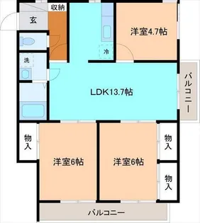 グリーンヒル日本海【3階】の間取り