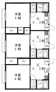 メゾン・ド・ヴェール B館【1階】の間取り
