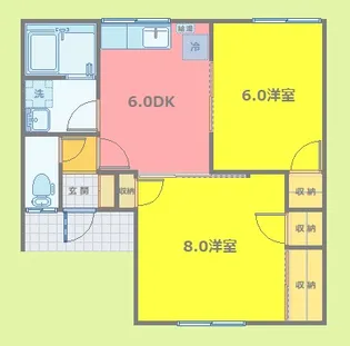 プライムヒルズB【2階】の間取り