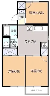 神奈川県小田原市高田【アパート】の間取り