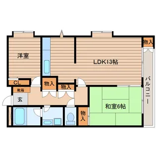リッツコート北仙台【1階】の間取り