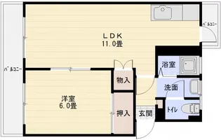 国分旭ヶ丘住宅1号棟【3階】の間取り