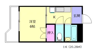 1Kの間取り画像