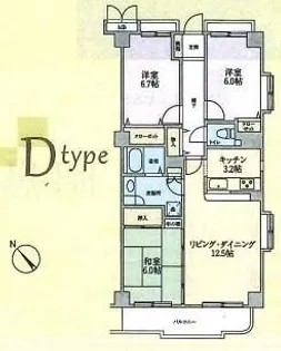 アーク昭島レジデンス【6階】の間取り