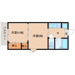 平和マンション上杉【4階】の間取り