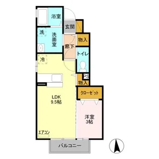 プリンスエドワード【1階】の間取り