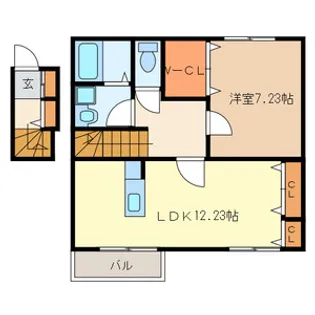 埼玉県さいたま市大宮区上小町【アパート】の間取り