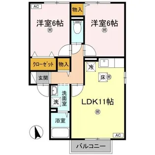 ビバーチェやまは奈 B【1階】の間取り