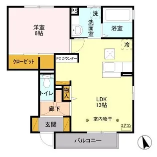 茨城県結城市みどり町1【アパート】の間取り