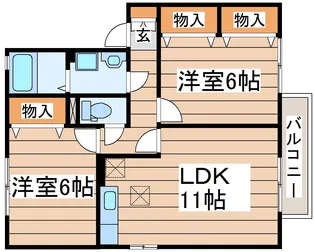 ウィルモアB【2階】の間取り