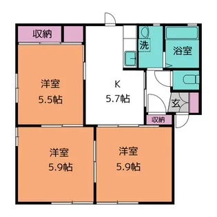 メゾン・アイリス B【1階】の間取り