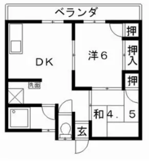 2DKの間取り画像