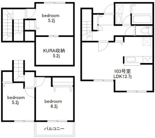 フォリアヒルAの間取り