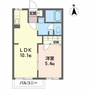 北上市上野町4丁目【アクア・リッチ C】築28年【1階】の間取り