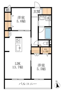 グランシャテーヌ【2階】の間取り