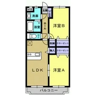 2LDKの間取り画像