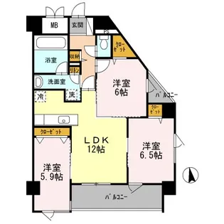 大阪府堺市北区中長尾町3【マンション】の間取り