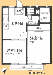サンビレッジ朝霞【1階】の間取り