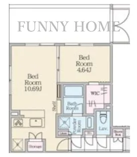 東京都世田谷区三軒茶屋1【マンション】の間取り