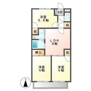 カトル・セゾン2【2階】の間取り