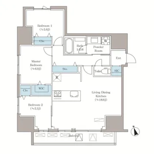 東京都新宿区西早稲田2【マンション】の間取り
