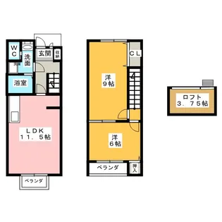 愛知県弥富市鯏浦町下六【一戸建】の間取り
