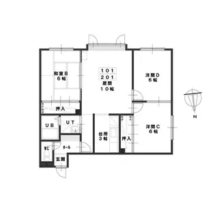ルミエール栗山【2階】の間取り