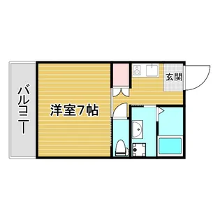 1DKの間取り画像