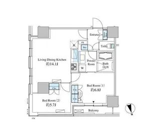 東京都港区芝浦4【マンション】の間取り
