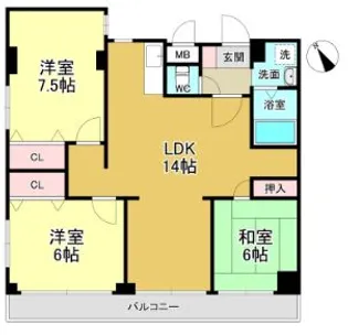 ベルヴィル杉田IIIファミーユ棟【2階】の間取り