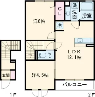 東京都府中市若松町1【アパート】の間取り