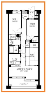 藤和ハイタウン梶ヶ谷【3階】の間取り