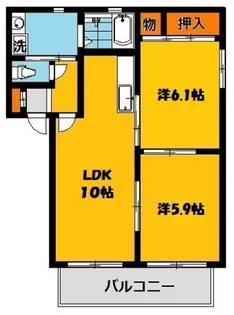 YUTAKA HEIGHTS B【2階】の間取り