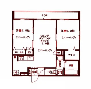 ウィスティリアEast【1階】の間取り