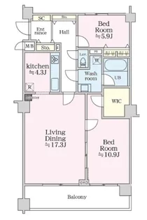 グラマシー恵比寿【1階】の間取り