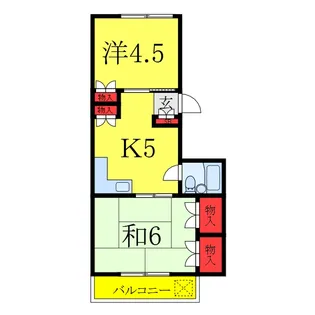 シャトーカネヨ江原【2階】の間取り