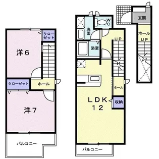 岐阜県瑞穂市別府【アパート】の間取り