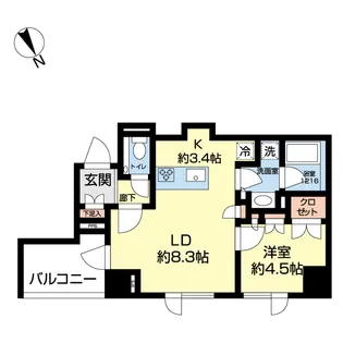 インプレスト東京八丁堀ル・サンク【6階】の間取り