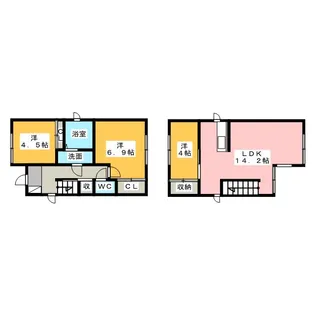 愛知県稲沢市六角堂東町3【一戸建】の間取り