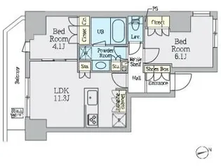 クレストコート上野【3階】の間取り