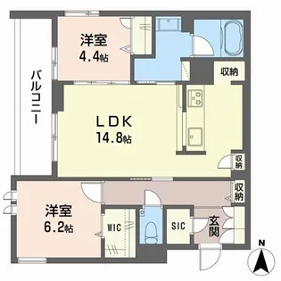 Avance東草深EAST【1階】の間取り