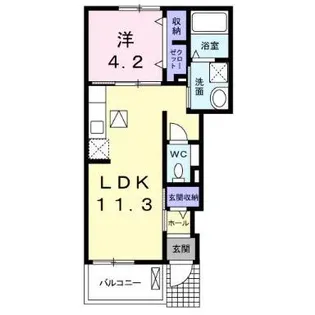グレース方保田【1階】の間取り