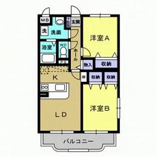 林マンションF【1階】の間取り